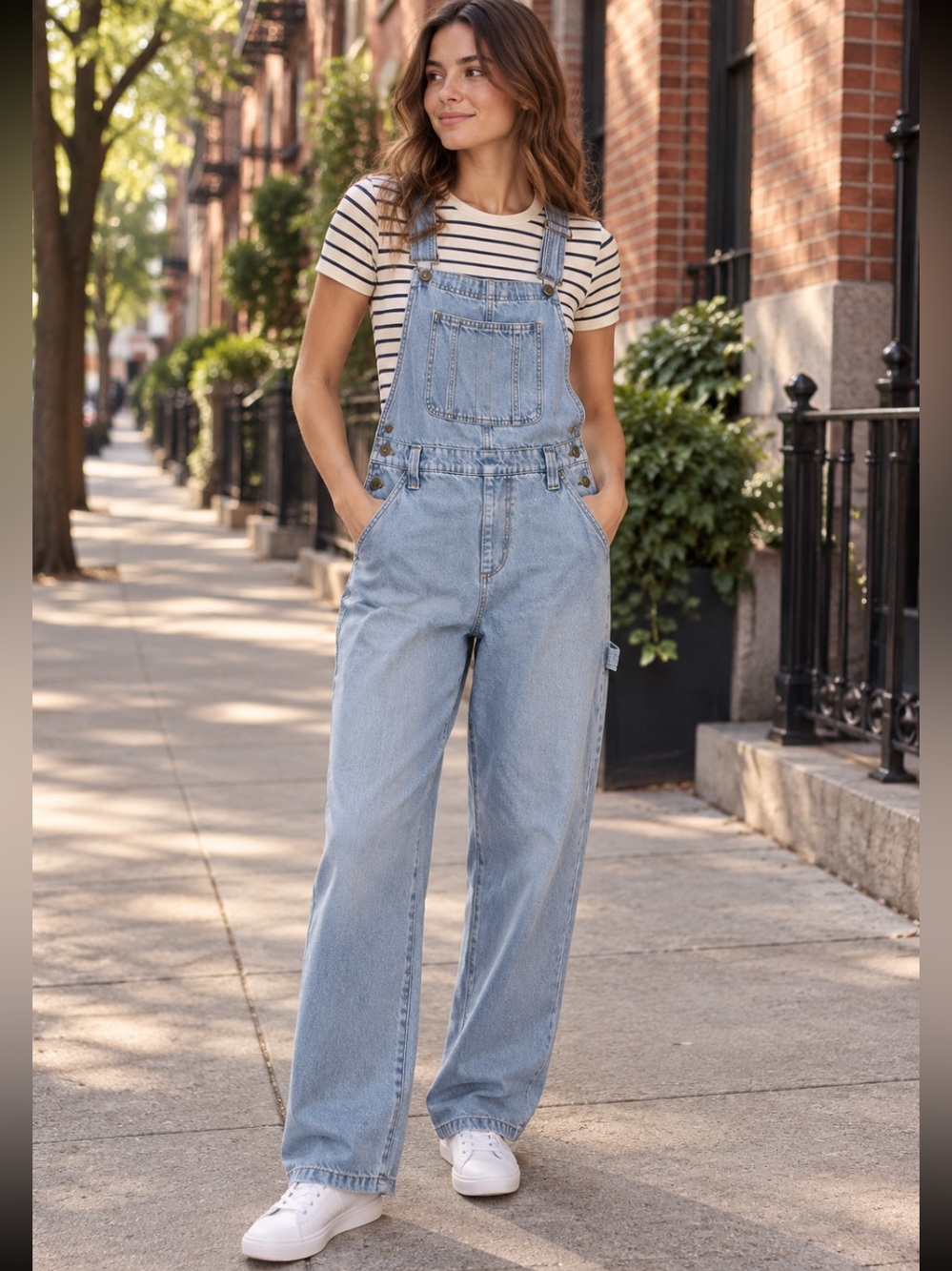 Cotton On Utility Denim Long Overalls Light Wash Size 6